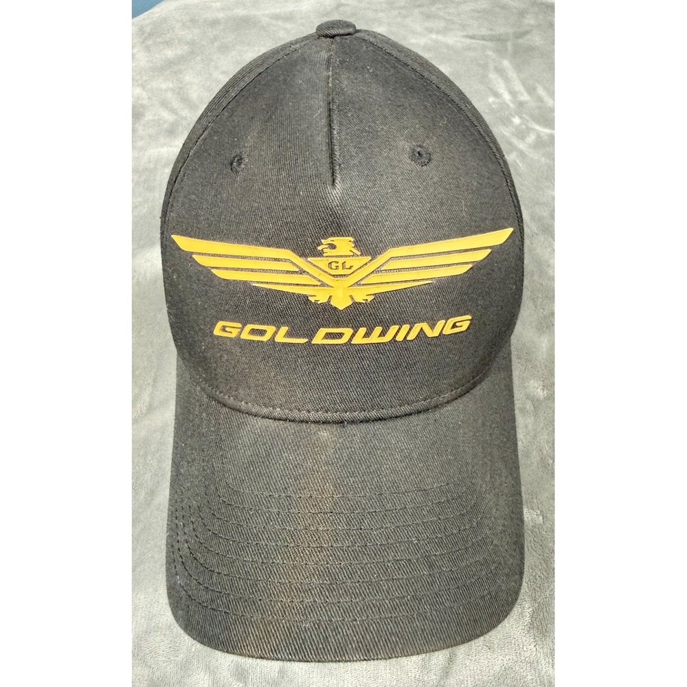 Honda Goldwing GL Mens Baseball Cap‎ Hat Black Gold Logo Motorcycle Biker